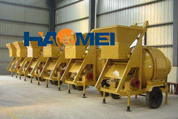 double horizontal shaft compulsive concrete mixer